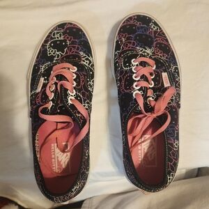 Vans Black and Pink Hello Kitty Sneakers